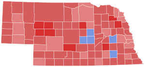 1954 Nebraska gubernatorial election results map by county.svg