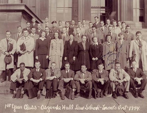 The first year class of Osgoode Hall Law School in 1944