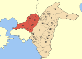 Locatie van het departement West-Athene