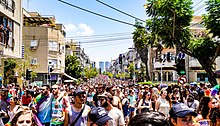 The 2019 Tel Aviv Pride parade attracted an estimated 250,000 attendees. 2019.06.14 Tel Aviv Pride Parade, Tel Aviv, Israel 1650024 (48092807518).jpg