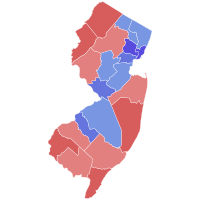 Karte der Ergebnisse nach County