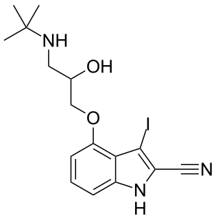 Iodocyanopindolol beta-1 selective adrenergic blocker, 5-HT1A and 5-HT1B antagonist, 125I-radiolabeled is used to study beta-adrenoreceptor distribution