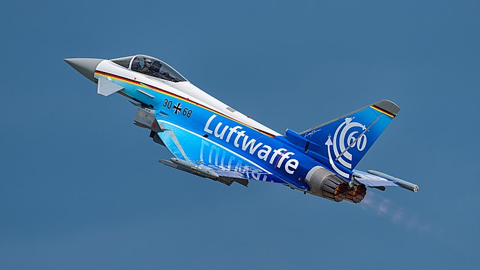     Eurofighter Typhoon EF2000 of the German Air Force at ILA 2016.