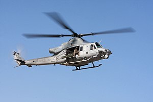 A U.S. Marine Corps UH-1Y Venom helicopter of Marine Light Attack Helicopter Squadron 369 (HMLA-369) in flight, Forward Operating Base Edinburgh, Helmand Province, Afghanistan, Dec 111209-M-CL319-131.jpg