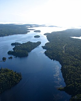 Sunrise over Abram Lake, looking northeast