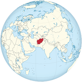 Afghanistan on the globe (Afghanistan centered).svg