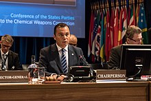 Agustin Vásquez Gómez, chairperson of OPCW's Fourth Review Conference, 2018.jpg