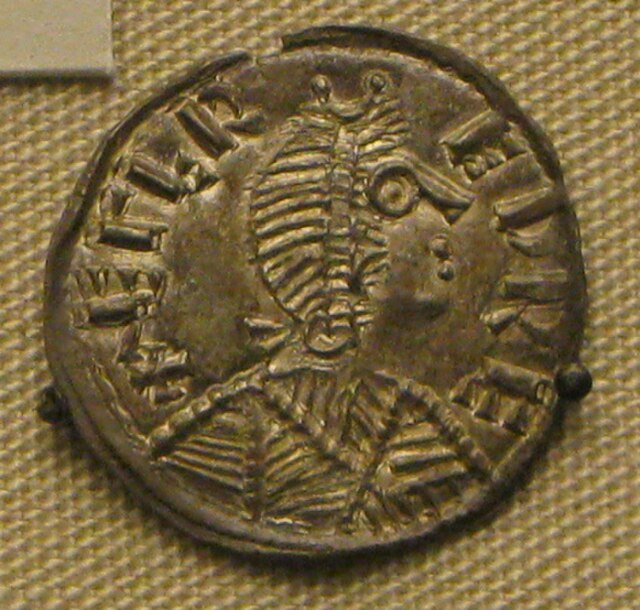 Silver coin of Alfred the Great, King of Wessex from 871 to 899.
