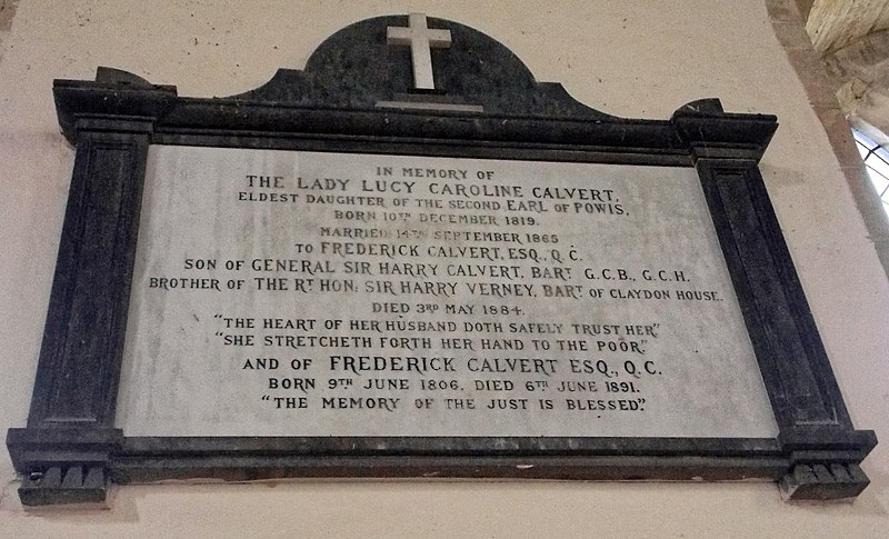 File:All Saints Church, Middle Claydon, Bucks, England - Lucy Caroline Calvert monument.jpg