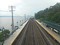 View from the pedestrian bridge north to Tarrytown (note the Tappan-Zee Bridge in the background) and Poughkeepsie.