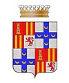 Arme Piccolomini di Castiglia e d'Aragona con corona di Conte.jpg