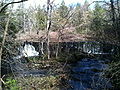 Hedmons Pond waterfall from Aspetuck Valley Trail (Stepney Road walk). Blue-Blazed CFPA foot path in Connecticut Centennial Watershed State Forest which connects to Huntington State Park at the northern terminus and which follows the Aspetuck River from Newtown, CT through Redding and Easton, CT.