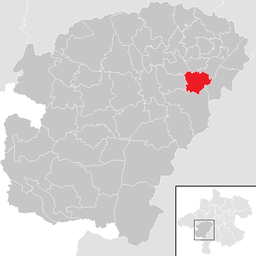 Kommunens läge i distriktet Vöcklabruck