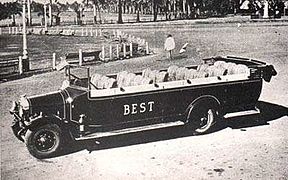 Brihanmumbai Electric Supply and Transport open air bus (Mumbai, India, 1928-1930).