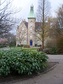 Bagshaw Museum, with its distinctive copper tower, was originally the home of the Sheard family Bagshaw Museum.JPG