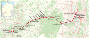 Vorschaubild für Bahnstrecke Mannheim–Saarbrücken