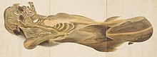 An alleged ningyo or merman/mermaid specimen (side view) --Baien's sketch (1825) Baien-gyofu-033-ningyo-crop.jpg