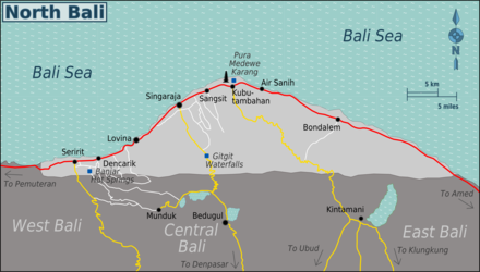 Map of the North Bali Region