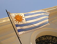 Wehende Flagge Uruguays