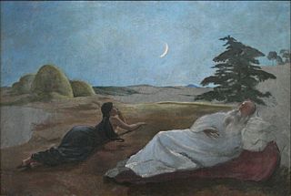 <i>Ruth et Booz</i> Painting by Frédéric Bazille