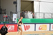 Deutsch: Beachhandball Europameisterschaften 2019 (Beach handball Euro); Tag 2: 3. Juli 2019 – Frauen, Vorrunde Gruppe D, Ukraine-Deutschland 2:0 (23:22, 32:24) English: Beach handball Euro; Day 2: 3 July 2019 – Women Preliminary Round Group D – Ukraine-Germany 2:0 (23:22, 32:24)