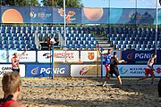 Deutsch: Beachhandball Europameisterschaften 2019 (Beach handball Euro); Tag 4: 5. Juli 2019 – Männer, Viertelfinale, Russland-Polen 2:0 (30:22, 19:18) English: Beach handball Euro; Day 4: 5 July 2019 – Quarter Final Men – Russia-Poland 2:0 (30:22, 19:18)