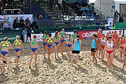 Deutsch: Beachhandball Europameisterschaften 2019 (Beach handball Euro); Tag 4: 5. Juli 2019 – Frauen, Viertelfinale, Kroatien-Ukraine 2:0 (21:20, 21:18) English: Beach handball Euro; Day 4: 5 July 2019 – Quarter Final Women – Croatia-Ukraine 2:0 (21:20, 21:18)