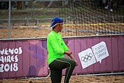 Deutsch: Beachhandball bei den Olympischen Jugendspielen 2018; Tag 6, 11. Oktober 2018; Jungen, Platzierungsrunde - Venezuela-Italien 2:0 English: Beach handball at the 2018 Summer Youth Olympics at 11 October 2018 – Boys Consolation Round – Venezuela-Italy 2:0