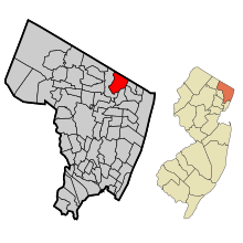 Bergen County New Jersey Obszary włączone i nieposiadające osobowości prawnej Old Tappan Highlighted.svg