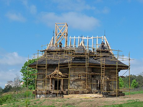 Restoration of the wooden church of Hirișeni on the premises of the Village Museum of Chișinău. Photographer: IurieSvet
