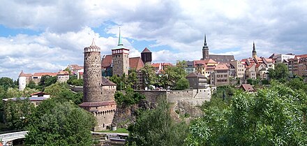 View from the bridge "Friedensbrücke"