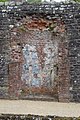 Brick niche in the moat walk at Raglan Castle in Raglan, Monmouthshire.