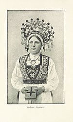 Thumbnail for File:Bridal crown, Norway, from 1894 book A Winter Jaunt to Norway, with accounts of Nansen, Ibsen, etc.jpg