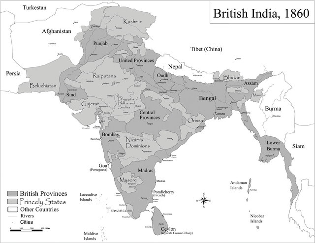 Ligging of Brits-Indië