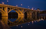 Thumbnail for File:Broadway bridge at sunset saskatoon.JPG