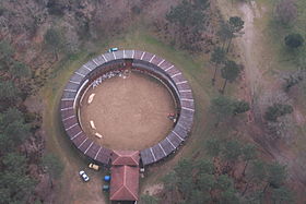 Luftaufnahme der Brocas-Stierkampfarena