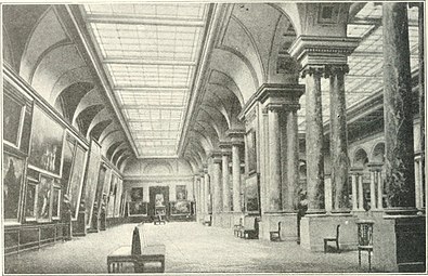 Interior of the Palace of Fine Arts in 1910