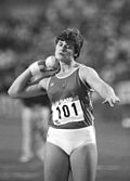 Track and field athlete - Andreas Krieger Bundesarchiv Bild 183-1986-0826-036, Stuttgart, Leichtathletik-EM, Kugelstosserin Heidi Krieger errang den ersten Titel fur die DDR.jpg