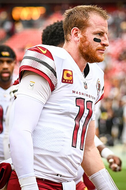 Wentz playing for the Washington Commanders in 2022