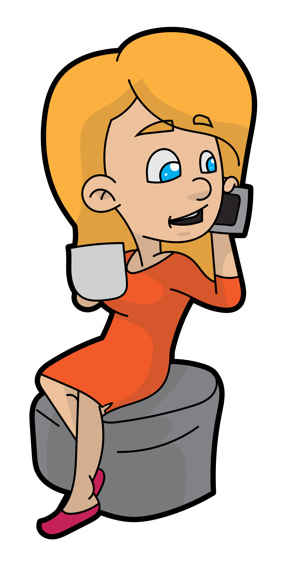 Download File Cartoon Business Woman On The Phone While Drinking Coffee Svg Wikimedia Commons