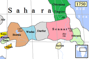 Kart over Sultanatet Sannār