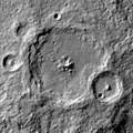 Chopin-Krater auf dem Planeten Merkur, aufgenommen von der NASA-Raumsonde MESSENGER