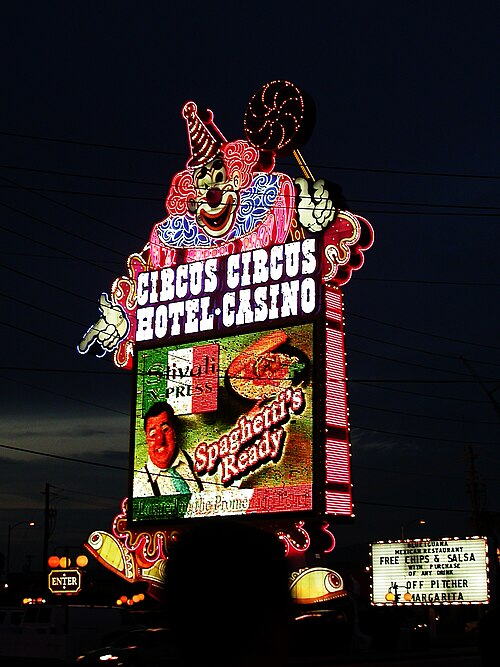 The Circus Circus Las Vegas sign by YESCO