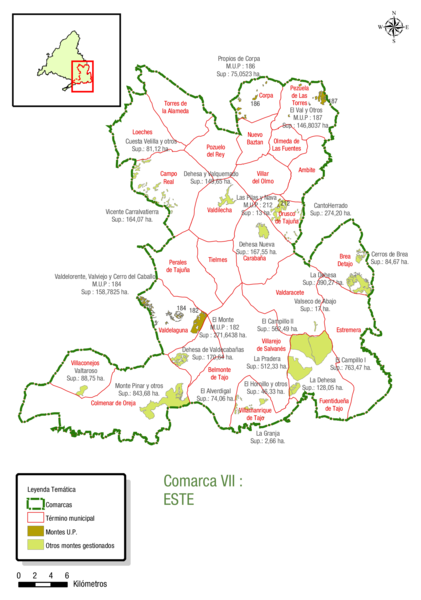 File:Comarca forestal 7 de la Comunidad de Madrid (2007) Este, mapa.png