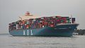 Container ship MOL Continuity on the Elbe with Destination Hamburg