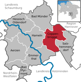 Kaart van Coppenbrügge