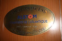 A plaque inside Coral Princess Coral Princess plaque.jpg