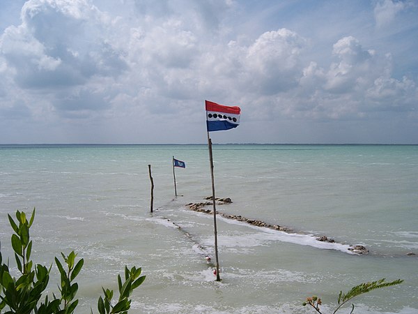 United Democratic Party flag in Corozal.