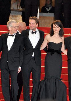 David Cronenberg, Robert Pattinson és Juliette Binoche a 2012-es cannes-i fesztiválon