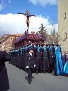 Santo Cristo de la Bienaventuranza, de la Cofradía del Santo Cristo de la Bienaventuranza (León), durante la procesión de las Bienaventuranzas de 2005..